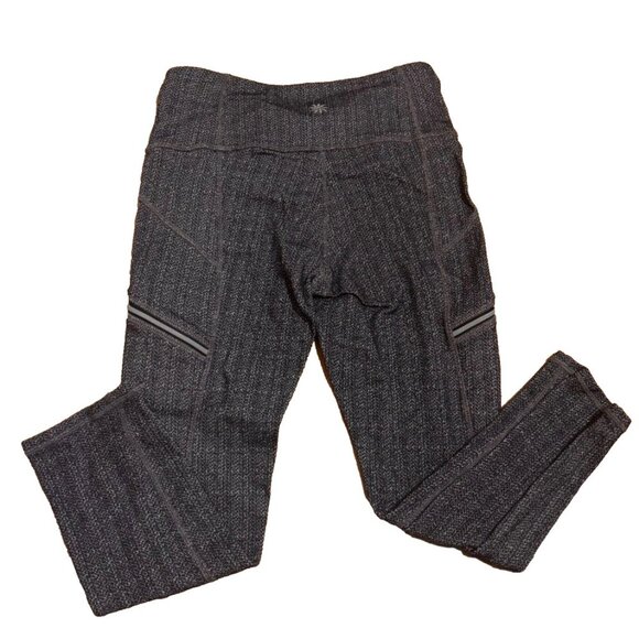 Athleta Cropped Capri Leggings With Zip Pockets Gray Black Womens Size XSmall - Picture 2 of 5